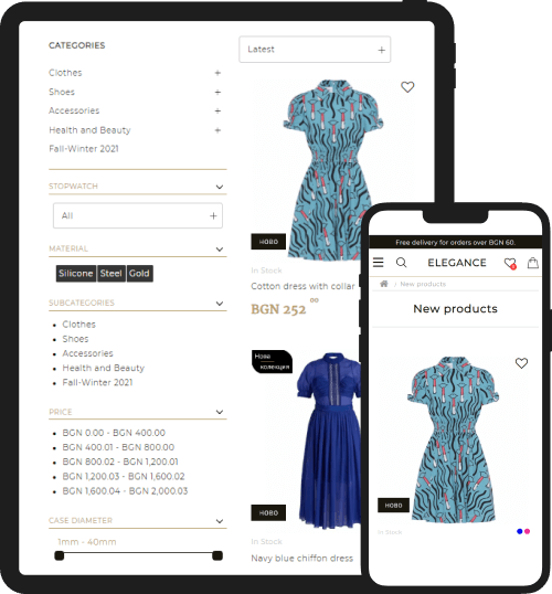 Versione mobile con design adattivo